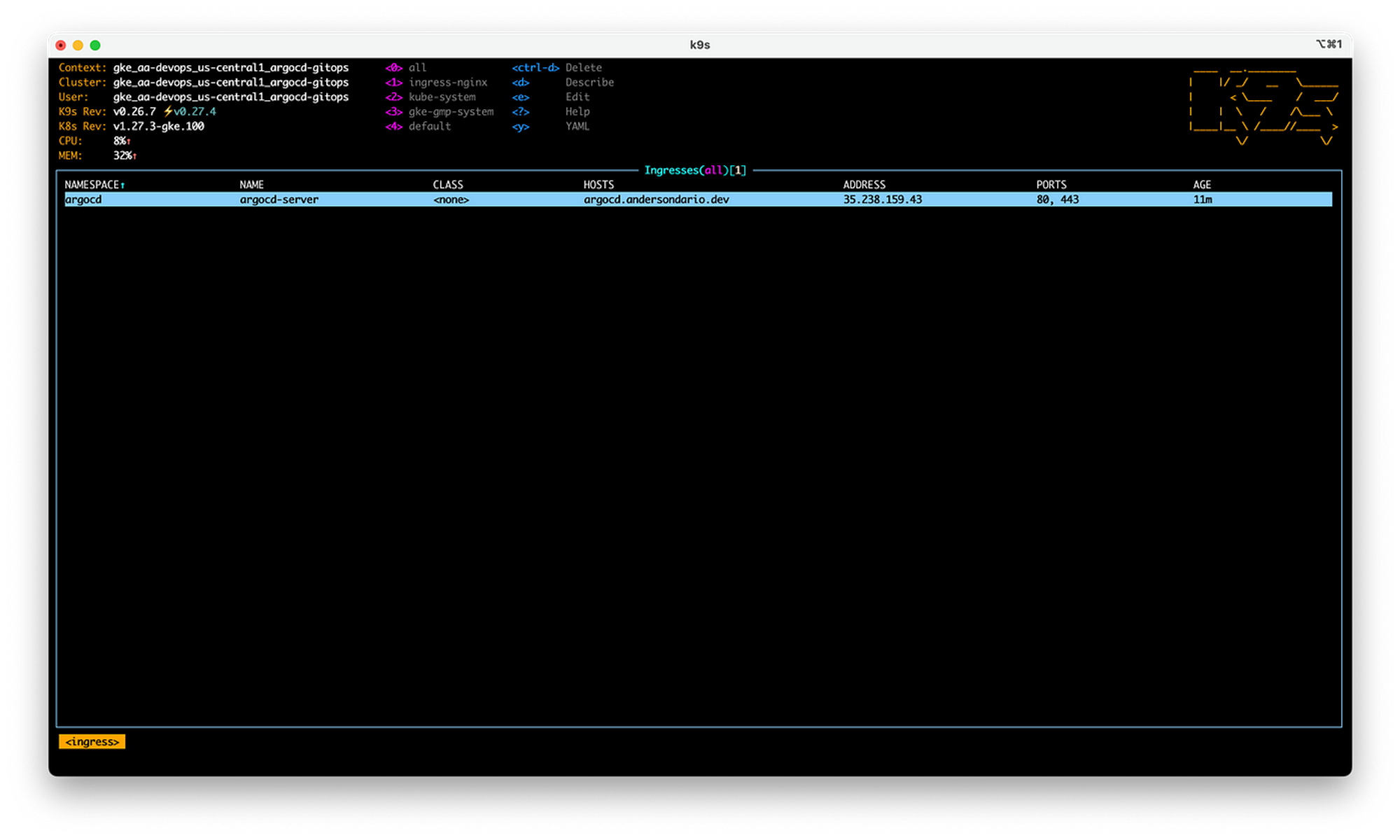 Argo Ingress IP